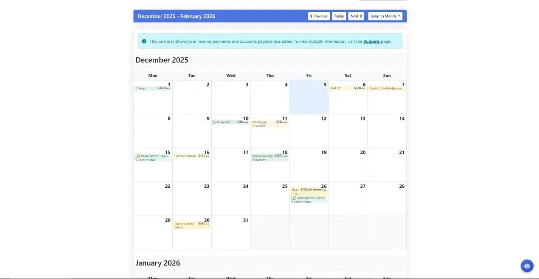 Payment Calendar